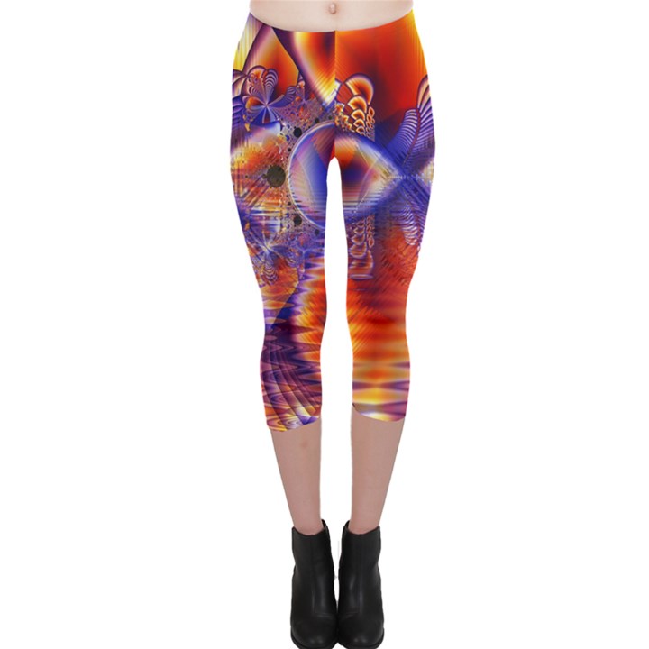 Winter Crystal Palace, Abstract Cosmic Dream (lake 12 15 13) 9900x7400 Smaller Capri Leggings 