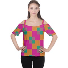 Squares    Women s Cutout Shoulder Tee