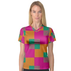 Squares    Women s V-neck Sport Mesh Tee