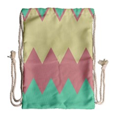 Retro Chevrons     Large Drawstring Bag