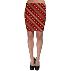 Distorted Stripes And Rectangles Pattern      Bodycon Skirt