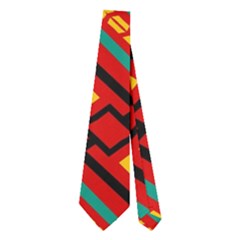 Distorted Stripes And Rectangles Pattern      Necktie by LalyLauraFLM