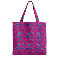 Floral Collage Revival Zipper Grocery Tote Bag