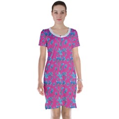 Floral Collage Revival Print Short Sleeve Nightdress