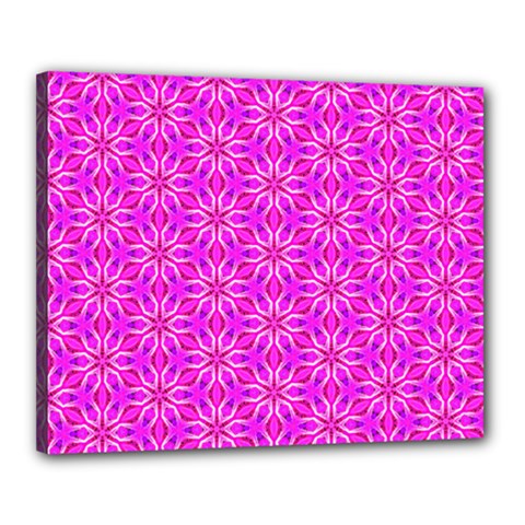 Pink Snowflakes Spinning In Winter Canvas 20  X 16  by DianeClancy