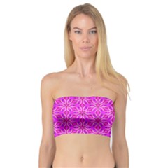 Pink Snowflakes Spinning In Winter Bandeau Top by DianeClancy