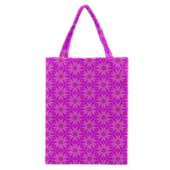 Pink Snowflakes Spinning In Winter Classic Tote Bag by DianeClancy