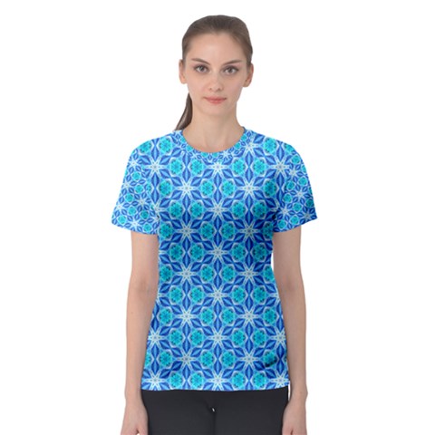 Aqua Hawaiian Stars Under A Night Sky Dance Women s Sport Mesh Tee by DianeClancy