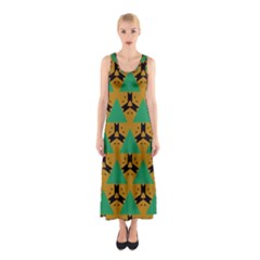 Triangles And Other Shapes Pattern        Full Print Maxi Dress