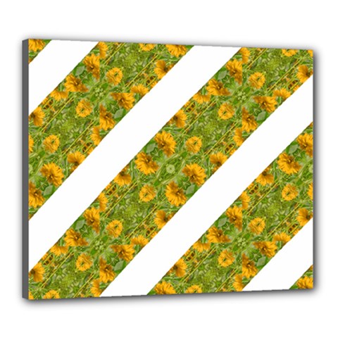 Indian Floral Pattern Stripes Canvas 24  X 20  by dflcprints