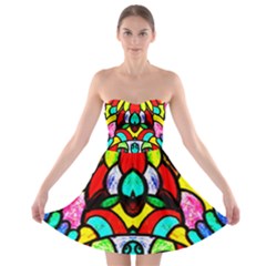 Bi-polar Sun Strapless Dresses