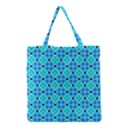 Vibrant Modern Abstract Lattice Aqua Blue Quilt Grocery Tote Bag View1