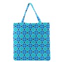 Vibrant Modern Abstract Lattice Aqua Blue Quilt Grocery Tote Bag View2