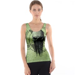 Awesome Green Skull Tank Top