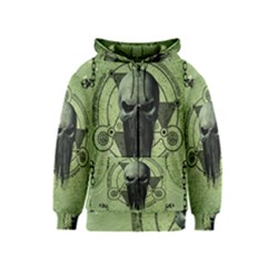 Awesome Green Skull Kids  Zipper Hoodie