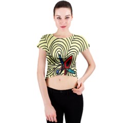 Bee Hive Crew Neck Crop Top