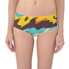 Wavy Retro  Texture           Mid-waist Bikini Bottoms