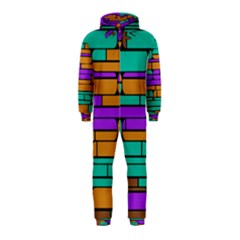 Round Corner Shapes In Retro Colors            Hooded Jumpsuit (kids)