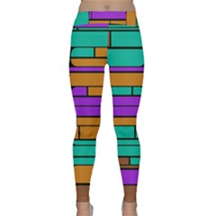 Round Corner Shapes In Retro Colors            Yoga Leggings by LalyLauraFLM