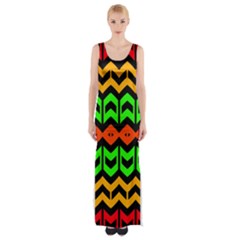 Rhombus And Other Shapes Pattern             Maxi Thigh Split Dress