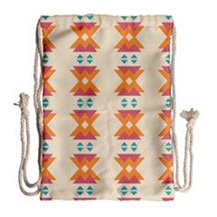 Triangles Tribal Pattern              Large Drawstring Bag