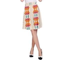 Triangles Tribal Pattern              A-line Skirt