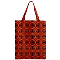 Peach Purple Abstract Moroccan Lattice Quilt Zipper Classic Tote Bag by DianeClancy