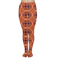 Peach Purple Abstract Moroccan Lattice Quilt Women s Tights by DianeClancy