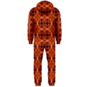 Peach Purple Abstract Moroccan Lattice Quilt Hooded Jumpsuit (Men)  View2