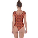 Peach Purple Abstract Moroccan Lattice Quilt Short Sleeve Leotard (Ladies) View2