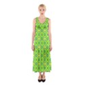 Vibrant Abstract Tropical Lime Foliage Lattice Full Print Maxi Dress View1