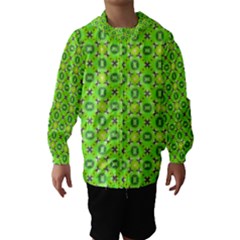 Vibrant Abstract Tropical Lime Foliage Lattice Hooded Wind Breaker (kids) by DianeClancy