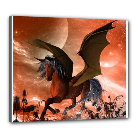 Wonderful Dark Unicorn In The Night Canvas 24  X 20  by FantasyWorld7