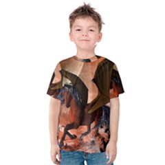 Wonderful Dark Unicorn In The Night Kid s Cotton Tee