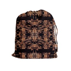 Dark Ornate Abstract  Pattern Drawstring Pouches (extra Large)