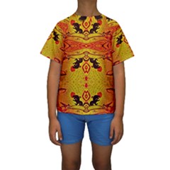 Green Sun Kid s Short Sleeve Swimwear