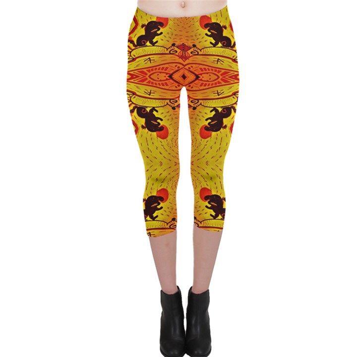 GREEN SUN Capri Leggings 