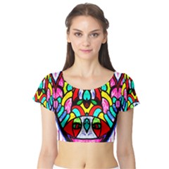 Sun Dial Short Sleeve Crop Top (tight Fit)