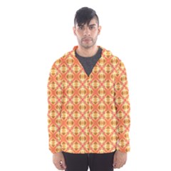 Peach Pineapple Abstract Circles Arches Hooded Wind Breaker (men) by DianeClancy