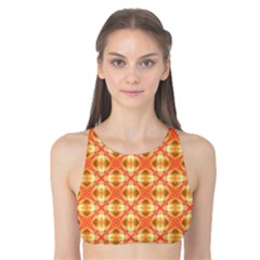 Peach Pineapple Abstract Circles Arches Tank Bikini Top by DianeClancy