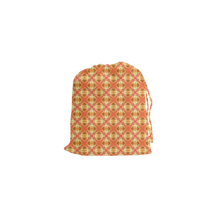 Peach Pineapple Abstract Circles Arches Drawstring Pouches (XS) 