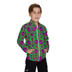 Fantasy Valentine In Floral Love And Peace Time Wind Breaker (kids) by pepitasart