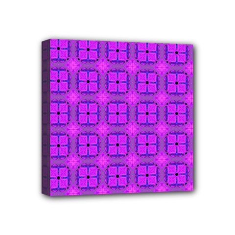 Abstract Dancing Diamonds Purple Violet Mini Canvas 4  X 4  by DianeClancy