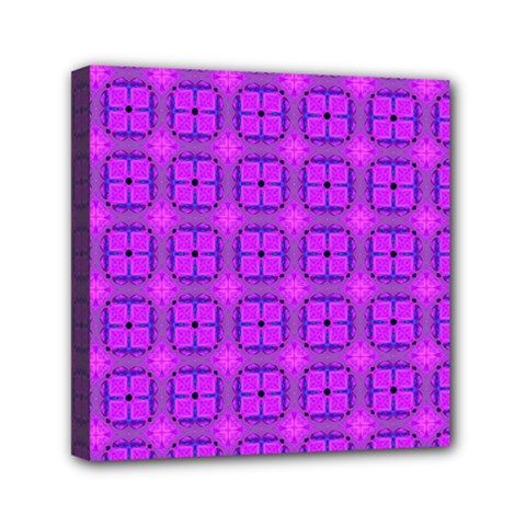 Abstract Dancing Diamonds Purple Violet Mini Canvas 6  X 6  by DianeClancy