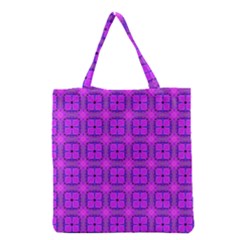 Abstract Dancing Diamonds Purple Violet Grocery Tote Bag by DianeClancy