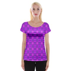 Abstract Dancing Diamonds Purple Violet Women s Cap Sleeve Top by DianeClancy