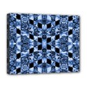 Indigo Check Ornate Print Deluxe Canvas 20  x 16   View1