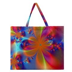 Bright Zipper Large Tote Bag