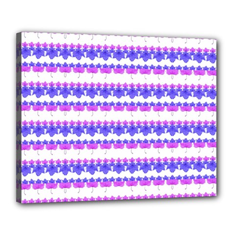 Floral Stripes Pattern Canvas 20  X 16  by dflcprints