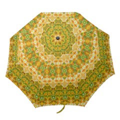 Boho Stylized Floral Stripes Folding Umbrellas